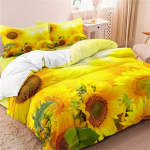 3 tk p&auml;evalille tekikate komplekt (1* Tekikott + 2* Padjap&uuml;&uuml;ri, Ilma t&auml;idiseta), 3D prindiga taimede ja lillede tekikott koos padjap&uuml;&uuml;ri(de)ga EU Single 135x200cm