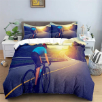 Jalgratta jalgrattas&otilde;idu tr&uuml;kiga voodipesukomplekt Spordistiilis tekikate M&auml;&auml;reratta tekkikate padjap&uuml;&uuml;ridega King Teismelise t&auml;iskasvanu toa dekoratsiooniks 140x200cm 3pcs