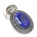 Sapphire(Simulated) 925 Sterling Silver Jewelry Pendant 2.21 g1w37