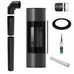 Wood burning stove KRATKI AMBLER &Oslash; 150 7 kW black thermotec