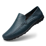 Ehtne Nahk Meeste Kingad Vabaaja Luksusbr&auml;nd Formaalne Meeste Mokassiinid Moccasins Itaalia Hingavad Slip-on Mehelik Paadikingad Suur Suurus 41 sinine