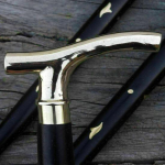 Antiikstiilis Viktoriaanlik Vanaaegne Disainer Messingist K&auml;epidemega Kepp Puidust Jalutuskepp M aero