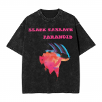 Black Sabbath paranoid must armee pestud T-s&auml;rk mehele vintage vabaaja T-s&auml;rgid rand O-kaelus moodne T-s&auml;rk oversized riided M