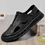 Meeste nahast suletud varbaga sandaalid suvised libisemisvastased rannasandaalid 46