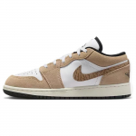 Air Jordan 1 Low SE GS Pruunid Elephant Lapsed Tossud Kanep metallik-kuldne valge DZ5368-201 38.5