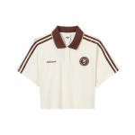 Adidas Originals Ristikulehe Seeria SS25 Vaba L&otilde;ikega L&uuml;hikeste Varrukatega Polos&auml;rk Naiste Topid KH1187 2XS