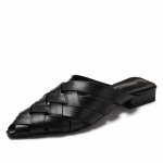 Moodsad naiste terava ninaga madala kontsaga sussid Suvi 2025 Moodsad kootud pl&auml;tud Mules Suurus 35 43 Naiste sandaalid Outwear Zapatos De Mujer 35 must