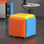 5-in-1 Kombinatsioon Loominguline Rubiku kuubik V&auml;ike taburet ratastega S&ouml;&ouml;gilaudade Voodilauad Jalatoed Dekoratiivne ottomani