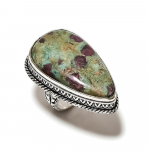 Ruby in Fuchsite Handmade 925 Sterling Silver Ring Size 10 R7g02