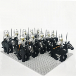 Keskaegsed R&uuml;&uuml;tlid Loss Ratsav&auml;gi Rohani S&otilde;durid Kaardiv&auml;gi Armee lotr Ratsanik Relvaga Soomus Kiiver Kilp ja Hobune Figuur Klotsid