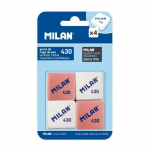 Gomme - MILAN - 430 - Caoutchouc synth&eacute;tique - Multicolore - Pack de 4 mitmev&auml;rviline