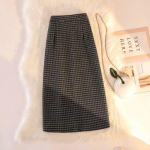 Ruuduline Tweed k&otilde;rge v&ouml;&ouml;kohaga midi seelik - Korea stiilis, paksendatud, soe, elastne, l&otilde;hikuga. S (recommended weight 40-47.5 kg)