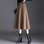 Villane seelik Naiste S&uuml;gis Talv Uus Stiil V&auml;ikese Inimese Kontroll K&otilde;rge V&ouml;&ouml;koht Salendav Keskmise pikkusega A-l&otilde;ikeline Seelik M