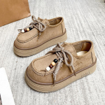 Paeltega Birkenstock &uuml;hed kingad naistele 2025 s&uuml;gis ja talv uus retro mood p&auml;rlitega vaba aja &uuml;hed kingad naistele platvormiga mokassiinid naistele 35 khaki