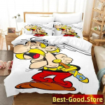 3D Prindi gallia kangelane Asterix Voodipesukomplekt Tekikott Linuas Prinditud Voodikomplekt Padjap&uuml;&uuml;r Voodi T&auml;is Suurused Queen King Tekk Magamistuba 70x133cm 2pcs