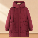 Suured suurused 4XL-8XL Keskealiste naiste talvised pikad mantlid kapuutsiga, elegantsed, paksud, soojad, &uuml;lem&otilde;&otilde;dulised parkad, naiste jakid 7XL punane