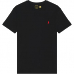 Polo Ralph Lauren &Uuml;mmarguse kaelusega Logoga tikitud L&uuml;hikeste varrukatega T-s&auml;rk Meeste Topid Must 710539151-013 M