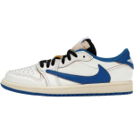 Fragment Design x Travis Scott x Air Jordan 1 Retro Low OG SP PS Sail Military Blue Laste tossud Kreemjas Must Musliin DO5442-104 35 white