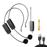 2.4G Juhtmevaba Kaelas kinnitatav Mikrofon Peasse Kinnitatav Mikrofon Mikrofoni vastuv&otilde;tjaga V&otilde;imendile H&auml;&auml;lek&otilde;larile &Otilde;petamiseks Tuuri Giidile 1 to 2
