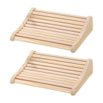 Yousheng Saunak&auml;etugi Seedripuidust Saunapadi Ergonoomiline Kaela- ja Peatugi Saunatarvikud K&otilde;ikidele Saunat&uuml;&uuml;pidele 2pcs beige