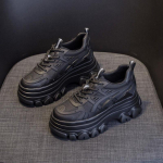 2024 9cm Ehtsast Nahast S&uuml;nteetiline Platvorm Kiiludega Tossud J&auml;ssakate Peidetud Kontsaga Naiste Vabaaja S&uuml;gis Talv Naiste Kingad 39 must