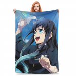 Muichiro Tokito Tekid Korallfliisist Pl&uuml;&uuml;sist Anime Demon Slayer Soojad Visketekid Lennureisiks Magamistoa Tekk 30x40in