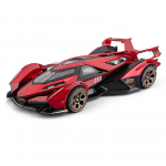1/24 Lamborghini Vision Gran Turismo V12 GT Sulamist Auto Mudel Heli ja Valgusega Laste M&auml;nguasi Kollektsioneeritav S&uuml;nnip&auml;evakingitus punane