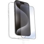 Kaitse&uuml;mbris - MUVIT - iPhone 16 Pro - Karastatud klaasist kaitse - V&auml;rvus must - K&otilde;va must