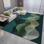 Smaragdiroheline Kuldne Raam Elutuba Magamistuba Vaip Suur Suurus Minimalistlik Disain Libisemisvastane Vaip Kodu Dekooriks 120x160cm