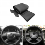 Must perforeeritud nahast auto roolikatte trimm Skoda Octavia Superb Yeti 2009-2013 Fabia Roomster Citigo 2011 2012 jaoks