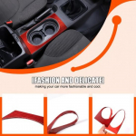 Red Carbon fiber Center Cup Holder Trim Sticker For Nissan Frontier 2005-