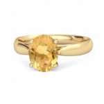 Tsitriini Klassikaline Solitaire Disainis&otilde;rmus - 925 Sterling H&otilde;be Kuldne Vermail 6 kollane