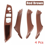 For BMW 5 series F10 F11 Interior Car Left Handles Passenger Door Inner Panel Pull Trim Cover Red Brown-4pcs