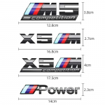 ABS Chrome car rear Trunk Emblem sticker styling power competition for BMW M M1 M2 M3 M4 M5 M6 X7M X2M X3M X4M X5M X6M X5M competition
