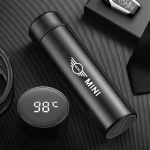 -500ml Car Smart Thermos Mug Stainless Steel ulated Water Bottle For BMW MINI WORKS One Cooper JCW Countryman R56 R55 F55 F56 A-Black