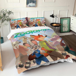 Zootopia Judy Nick Tekikate Komplekt Tekk Voodipesu 3D Laste Voodipesu Komplekt 3-osaline 1 Tekikate Kuninglik Suurus US Twin(172*218cm)3pcs
