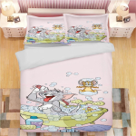 Tom ja Jerry Anime Kodu Magamistuba Mugavus P&otilde;hjamaade pol&uuml;estermaterjal sobib lastele ja t&auml;iskasvanutele 3-osaline komplekt EU SK(260*220cm)3pcs