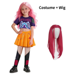 Lapsed T&uuml;drukud Kpop Rumi Zoey Mira Cosplay Kost&uuml;&uuml;m Anime Hunters Cosplay Riided Parukas Komplekt Halloweeni Peo Kost&uuml;&uuml;mid Lastele 160 orange