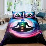 Boheemlik T&scaron;akra Meditatsiooni Tekikate L&otilde;&otilde;gastuse Teema Jooga Voodipesu Komplekt Eksootiline Mandala Lootos Tekikate T&auml;is King Magamistoa Dekoor EU Single(135*200cm)3pcs