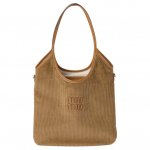 Miu Miu Ivy Graveeritud Logo T&otilde;mblukuga Taskuga Sametist Kandekott Naiste kandekotid Kaneelipruun 5BG231_2F81_F0401_V_MLN Basic Set (Bag+Dust Bag)