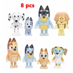 8/12tk Bluey Bingo Anime Kujuke M&auml;nguasjade Komplekt Multikakujuline Mini PVC Liigutatavate Liigestega Nukk Kaunistused P&uuml;hade J&otilde;ulud Laste M&auml;nguasjad Kingitus