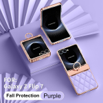 Luksuslik S&auml;hviv Teemant &Uuml;hev&auml;rviline Nahk Samsung Galaxy Z Flip 7 Kaaneks Kokkupandav Hinge P&ouml;&ouml;rleva R&otilde;ngaga Klamber Kate Valikuline Peegelkile Galaxy Z Flip7