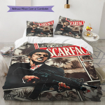Scarface mustriga voodipesu, Tekikomplekt Tekikott Padjap&uuml;&uuml;r Kodu S&uuml;nnip&auml;evakingitus (1 * tekikott + 2 * padjap&uuml;&uuml;ri, ilma s&uuml;damikuta) 135x200cm