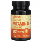Deva, vegantoituv vitamiin D, D2, 20mcg (800IU), 90 tabletti