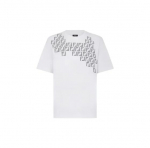 Fendi FW22 Monogrammiga T-s&auml;rk Meeste Valge XL