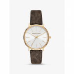 Michael Kors Pyper logo ja kuldse tooniga k&auml;ekell MK2857 pruun