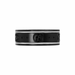 Gucci Ikoon kitsas Double G logo l&auml;ikiv 18K valge kullast s&otilde;rmus Meeste ehted Must H&otilde;be 225985-L19A1-8061 16