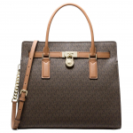 Michael Kors Hamilton Moderne Signature Logotr&uuml;kiga kunstnahast &otilde;lakott-tote suur naiste k&auml;ekott Tume-pruun 30F5GNXS3B-BRN Basic Set (Bag+Dust Bag)