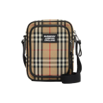 Burberry Vintage Check Reguleeritava Rihmaga Nahast V&auml;ike &Otilde;la Crossbody Kott Meeste kotid Beež 8023381 Basic Set (Bag+Dust Bag)