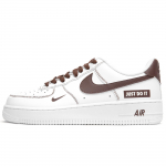 Nike Air Force 1 Slip Resistant Abrasion Resistant Low top Skateboard Shoes Men's White Brown 315122-111(Team18-) 35.5